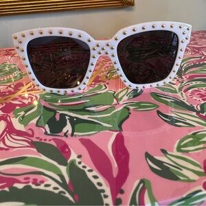 SA106 Unique Metal Stud Goth Plastic Horn Rim Sunglasses